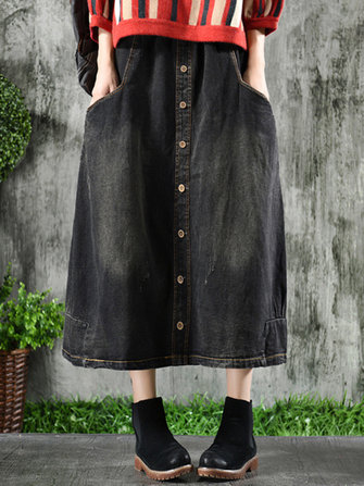 denim skirt elastic waistband