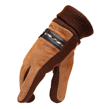 Unisex Domuzcuk Deri Sürüş Eldivenler Bisiklet Coral Fleece Linen Bike Outdoor Erkek Eldivenleri Kadın