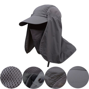 Mens Quick Dry Pescoço Capa Sun Fishing Chapéu UV Protection Cap
