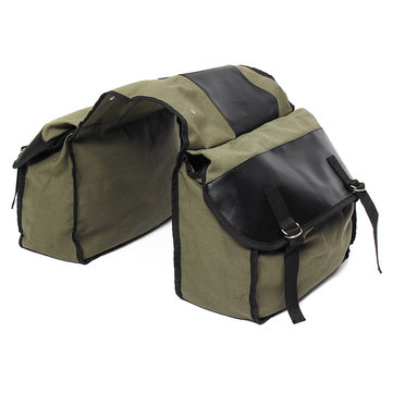 Gepäck Rucksack Fahrrad Satteltaschen Seite Canvas Tasche Motorrad Green Mehrzweck Army Y7gybf6