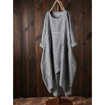 Vestido de bainha Irregular de manta de mulher com bolsos