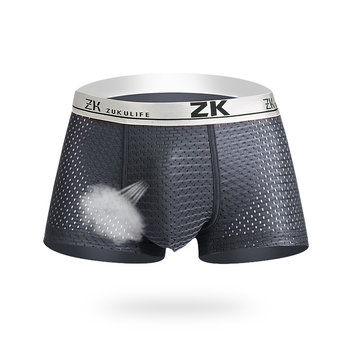 ZK Hombres Honeycomb Malla en Forma de U Boxers Casual Respirable Antibacterial Plus Ropa Interior