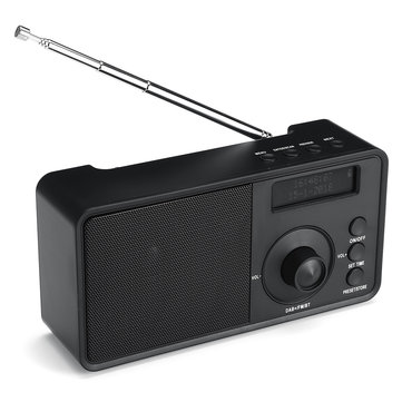 Przenośne radio cyfrowe DAB + Bezprzewodowe głośniki stereo Bluetooth Wyświetlacz LCD Zestaw słuchawkowy na zewnątrz Obsługa Budzik FM AUX