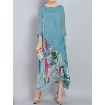 Elegante unregelmäßige Blumen Kleid