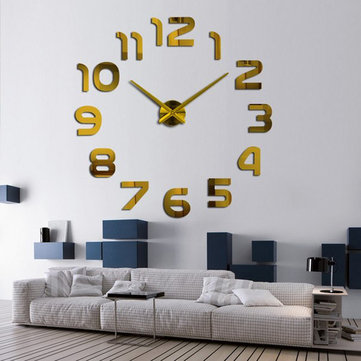 3d Frameless Wall Clock Modern Mute Large Mirror Surface Diy Room 3d Frameless Wall Clock Modern Mute