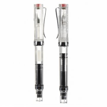 LANBITOU 3059 Fuente transparente de pist&oacute;n Pluma 0.38mm / 0.5mm Fine Nib Smooth Writing Pluma   