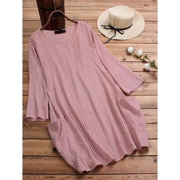 Blusa longa da plaqueta de pescoço da manta das mulheres com bolsos