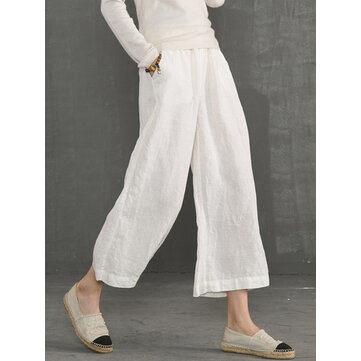 S-5XL Plus Size Women Casual Wide Leg Pants