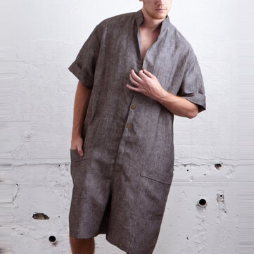 Macacão de algodão manga curta macacão macacão macacão