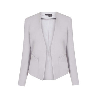 Women Elegant Brief V-neck No Button Pocket OL Work Short Blazer