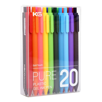 KACO PURE 20 Pcs / lot Couleur De Bonbons Gel Stylos 0.5mm Multicolore Encre Gel Stylos Presse Type Écriture Stylo Papeterie Fournitures Scolaires Bureau