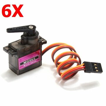 6X MG90S Metal Gear RC Micro Servo 9g for ZOHD Volantex Airplane RC Helicopter Car Boat Model