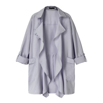 Plus talla casual Mujer solapa cuello manga larga cardigans