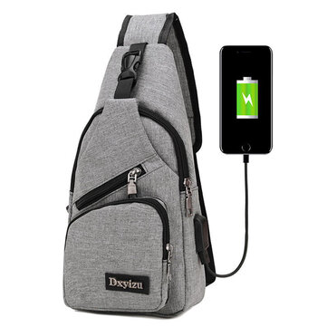 Zaino Borsa a Tracolla Casual per Viaggio Outdoor con Porta USB da Uomo