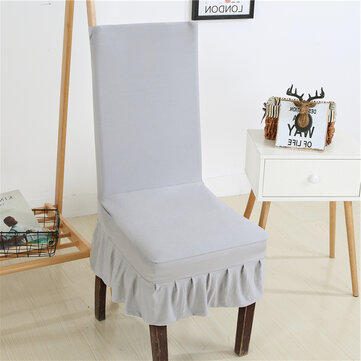 Universal Size Stretch Pleated Chair Covers Skirt Seat Covers For