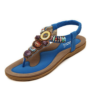 الولايات المتحدة الحجم 5-11 المرأة الصيف البوهيمي أزياء في الهواء الطلق Soft أحذية مريحة الصنادل الشاطئ شقة