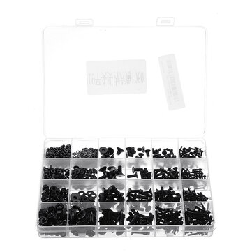 Suleve MXCH10 1060Pcs M2 M3 M4 M5 Carbon Steel Flat Head Countersunk Hex Socket Screw Hex Screw Metric 10.9 Grade