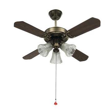 36inch Antique Ceiling Fan With 3 Lights Ac110 240v 4 Wooden Blades With Romote Control 3 Speeds