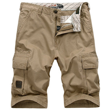 Summer Mens 30-44  Size Multi Pocket Cargo Shorts Fifth Breathable Loose Casual Shorts