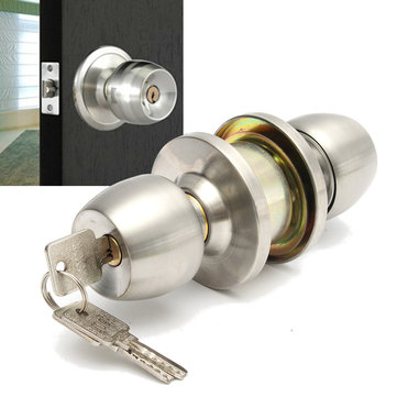 Stainless Steel Round Door Knobs Handle Entrance Interior Passage