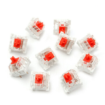 Commutateur m&eacute;canique rouge s&eacute;rie 10 pcs RGB pour remplacement de clavier m&eacute;canique Cherry MX