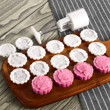 Mid-Autumn Festival Mould Mooncake Cookie Kuchen Druck Cutter Backformen 3D