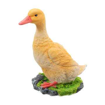Bebek Taman Ornamen Resin Logam Patio Farmyard Babi Burung Hewan