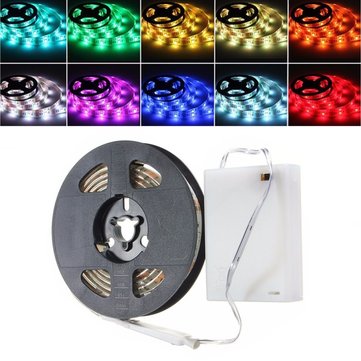 50cm 100cm 150cm 200cm Waterproof Battery Powered 5050 Rgb Multicolor Led Flexible Strip Light