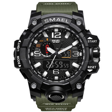 SMAEL 1545 Color puro Banda Impermeable Reloj Deportivo Analógico Digital Doble Pantalla Japón Reloj De Cuarzo