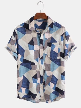 Chemises à manches courtes à carreaux pour hommes