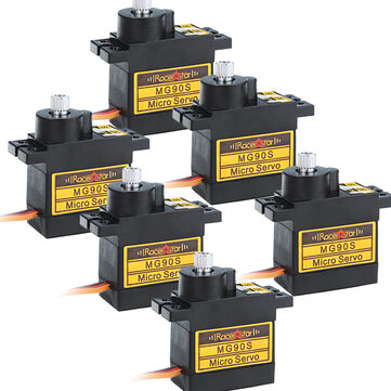 6PCS Racerstar MG90S 9g Micro Metal Gear Analog Servo For 450 RC Helicopter RC Car Boat Robot