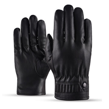 Gants en cuir pour hommes saison Ski gants Plus imperméable à l'eau de vélo gants de voiture électrique gant de cuir femme