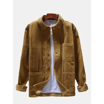 الرجال&nbsp;كودري&nbsp;زر&nbsp;فضفاض&nbsp;يطير&nbsp;خمر كم طويل معاطف