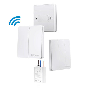 BlitzWolf&reg; BW-SS2 1/2/3 Gang RF433MHz DIY-Modul Self-Power-Lampe Licht LED Birne Drahtlose Fernbedienung Wandschalter