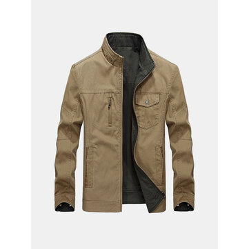 100% katoenen tweezijdige heren Plus losse winddichte jas