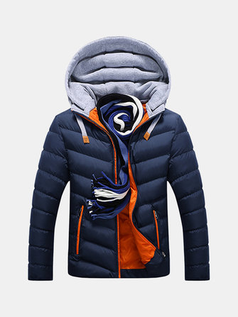 Heren&nbsp;winterjas&nbsp;met&nbsp;dikke&nbsp;capuchon&nbsp;en dikke naden