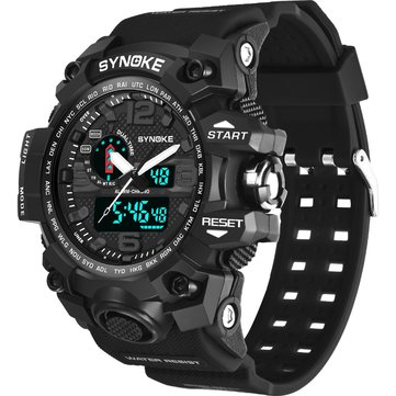 SYNOKE&nbsp;9401&nbsp;Sport&nbsp;Men&nbsp;5ATM&nbsp;Relógio de exibição dupla impermeável