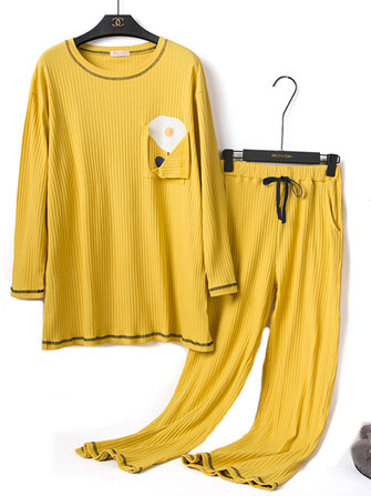 Conjunto de pijama solto de algodão