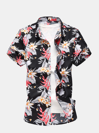 Hawaii&nbsp;Floral&nbsp;Printing&nbsp;Plus&nbsp;Rozmiar&nbsp;Leisure Holiday Beach Shirt