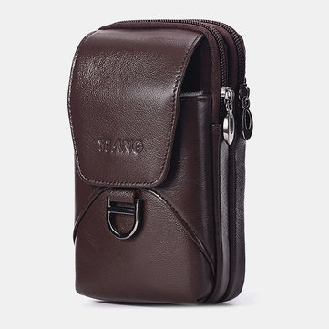 メンズ本革多機能ウエストバッグ電話バッグ