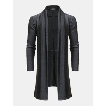 Длинный шерстяной кардиган с драпировкой