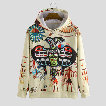 Herbst-Charakter-Drucken-mit Kapuze beiläufiges Sweatshirt