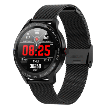 Microwear L9 Full Round Touch Screen Stainless Steel Bezel ECG Heart Rate O2 IP68 Facebook Display Business Smart Watch 