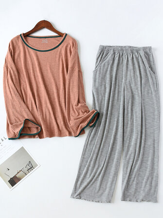 Long Sleeve Loungewear Casual 2-Piece