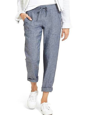 Женские брюки цвета Pure Color Elastic 3884085