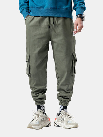 Men's New Plus Velvet Thick Large Size Overalls Leg Pants Ca