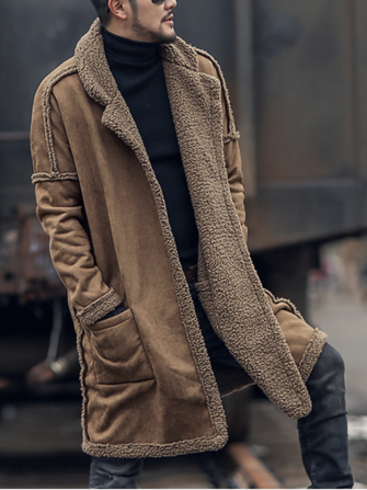 メンズPlusサイズウールブレンドダブルサイドウェアラブル厚くコート