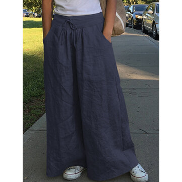 Wide Leg Women High Elastic Waist Pants