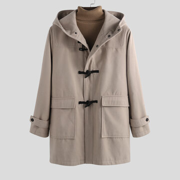 Herren Vintage Double Pockets einfarbig verdickte Mäntel