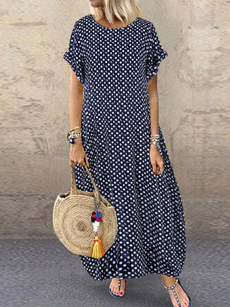 Polka Dot Print Maxi Dress